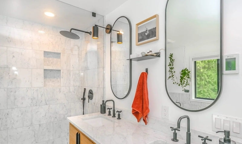 Bathroom remodeled by Sheiner Construction in San Diego