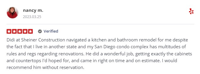Review Yelp Sheiner Construction Bathroom Remodeling by NaM