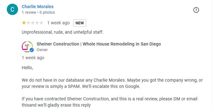 Charlie Morales Extortion Review On Google - On Sheiner Construction Gbp Charlie Morales Extortion Review on Google - on Sheiner Construction GBP