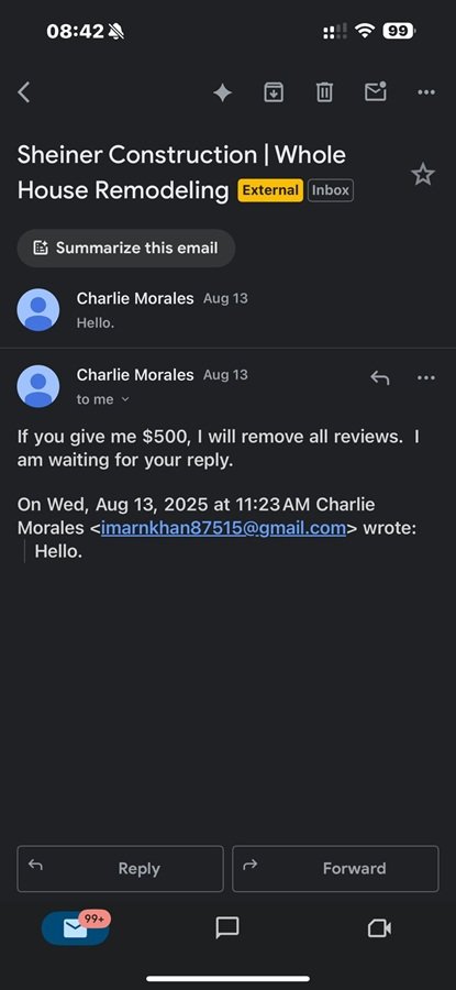 Real Evidence Of Google Review Extortion: Our Story, Our Stand, Our Proof Google Review Extortion Google Extortion Charlie Morales Asking For 500 Google Extortion Proof Charlie Morales asking for 500$