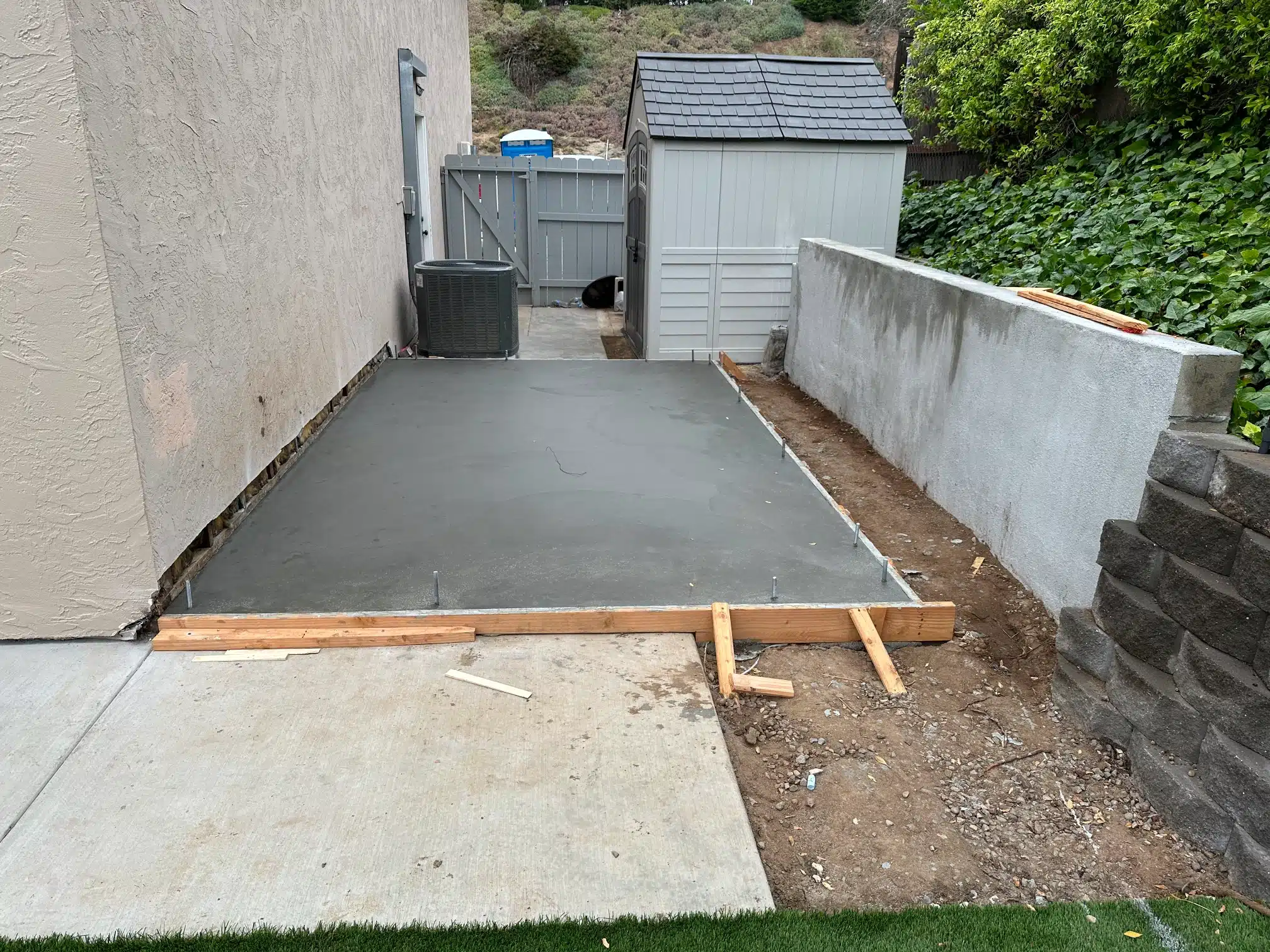 The slab poured and floated, ready for framing
