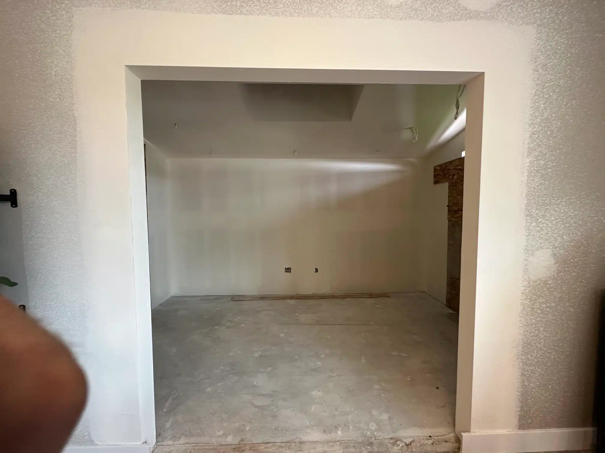 The new opening formed through from the living room into the home office