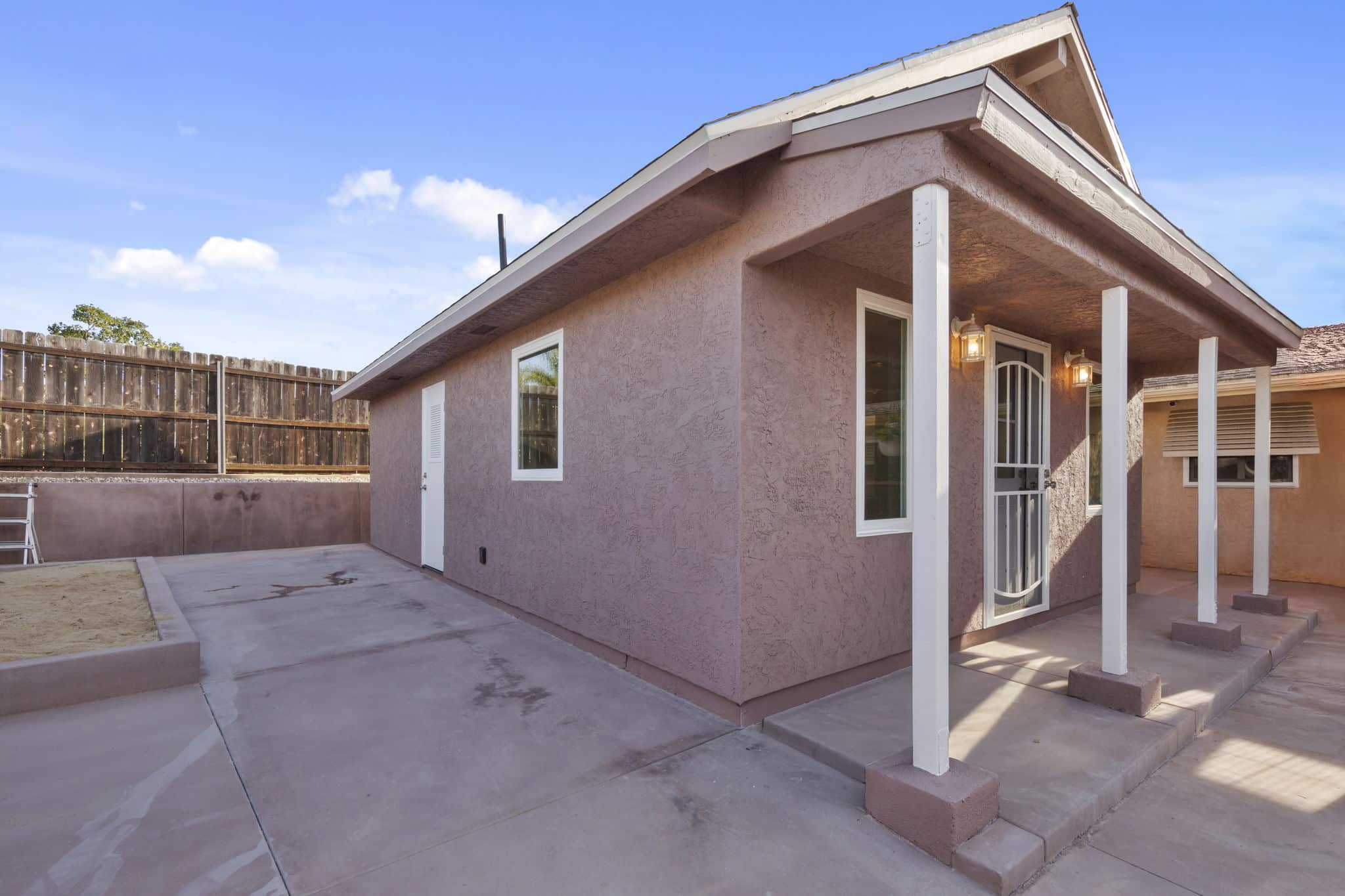 The completed detached ADU in La Mesa seen from the rear yard