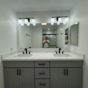 Full House Remodeler San Diego Full House Remodeling,Full House Remodeling In San Diego,Full-House Remodeling Bathroom cabinets with sink, Bathroom Mirror, Full House Remodel in Calle de Vida, San Diego CA by Sheiner Construction (1)
