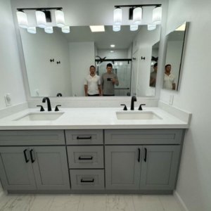 Full House Remodeler San Diego Full House Remodeling,Full House Remodeling In San Diego,Full-House Remodeling Bathroom cabinets with sink, Bathroom Mirror, Full House Remodel in Calle de Vida, San Diego CA by Sheiner Construction (3)