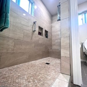 Addition Construction San Diego Addition Construction Mira Messa Addition by Sheiner Construction - Full Shower Flooring view